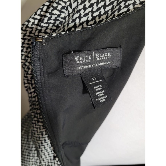 WHITE HOUSE BLACK MARKET Instantly Slimming Black & White Tiered Dress Sz. 12 - Picture 8 of 8